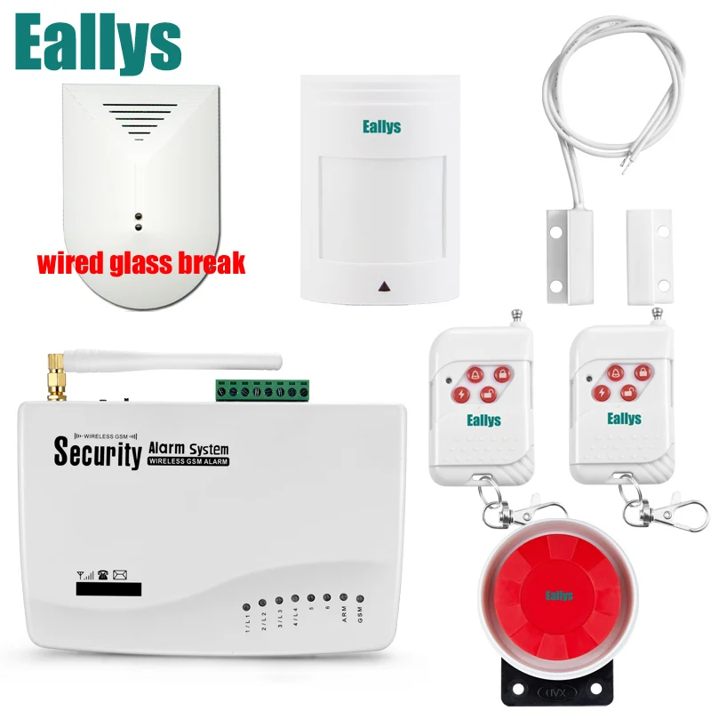 GSM1004 GSM сигнализация для домашней системы безопасности с проводным PIR/дверной датчик Одиночная антенна охранная сигнализация - Цвет: GSM1004