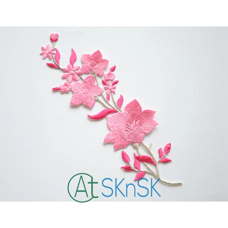 

20 PCS /Lot Floral Embroidered Patch Sew-on Handmade Patchwork foe Clothing Accessory 26*9.5CM Size Water-soluble DIY Patch