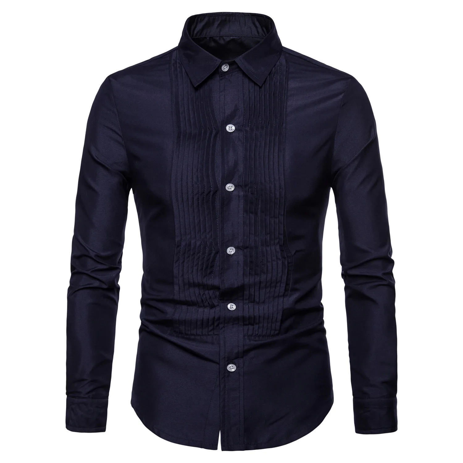 Новинка обтягивающие мужские рубашки однотонная Классическая рубашка для