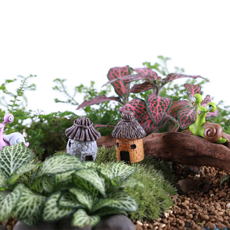 Домик из полимерной глины 2 шт. самодельная фигурка микро пейзаж для аквариума