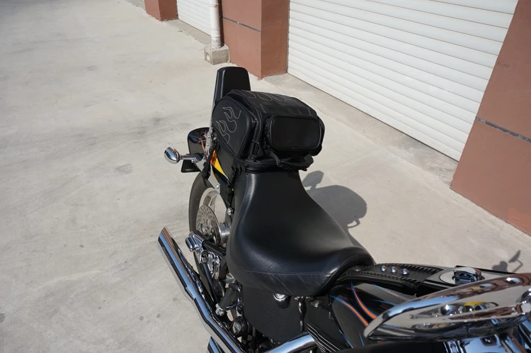 17L до 24L микрофибра кожа Harley &amp Cruiser пламя Мотоцикл расширяемый Хвост сумка |