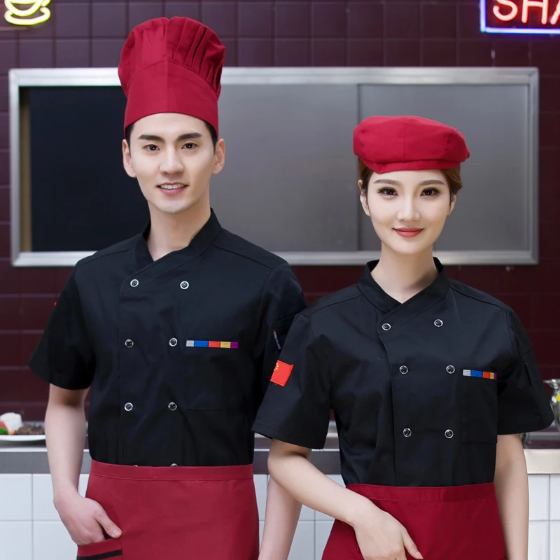 Новый стиль шеф-повара мужской комбинезон с коротким рукавом Houchu приготовления