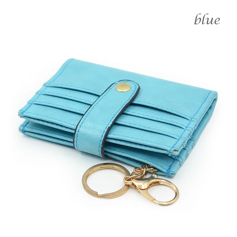 Light Blue ETya, модные мужские и женские держатели для кредитных карт, бизнес кошелек для ID карт, кошелек из искусственной кожи, тонкий футляр для банковских карт, монет, ключей, Органайзер - Цвет: Light Blue