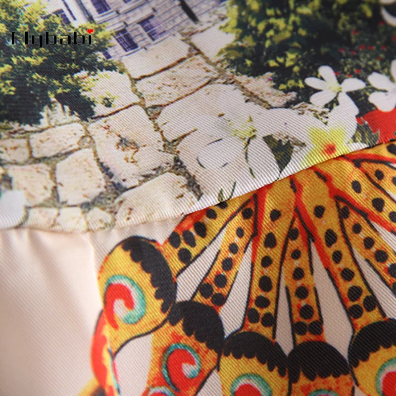 Платье с принтом веера бантом вырезом лодочкой длиной до середины икры уличная