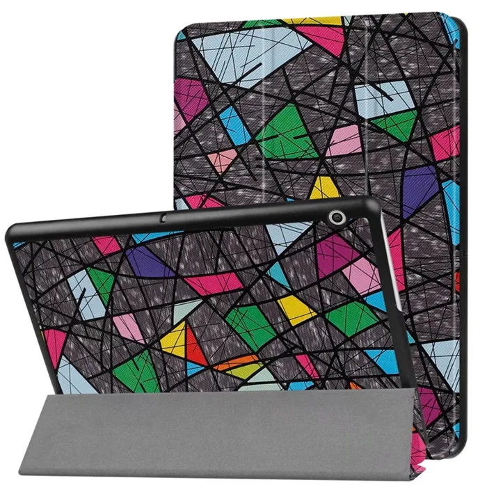 MediaPad T3 10,0 9,6 ''Тонкий чехол из искусственной кожи чехол с красочным принтом Fundas для huawei T3 10 AGS-L09 AGS-L03 чехол для планшета s с подставкой - Цвет: 01