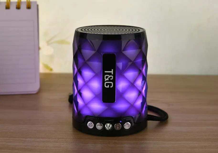 T& G 155 Мини Bluetooth динамик Алмазный портативный светодиодный светильник Открытый Беспроводной громкий динамик Поддержка громкой связи Вызов TF карта USB диск