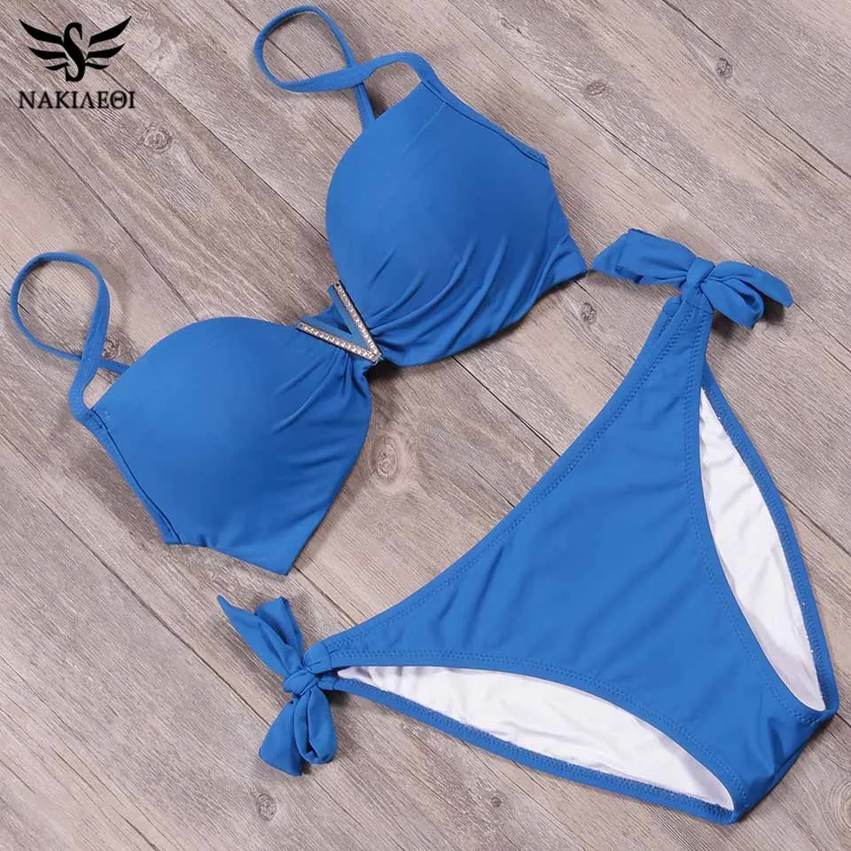 Женский купальный костюм с чашками пуш-ап Размеры S ~ 2XL | Женская одежда