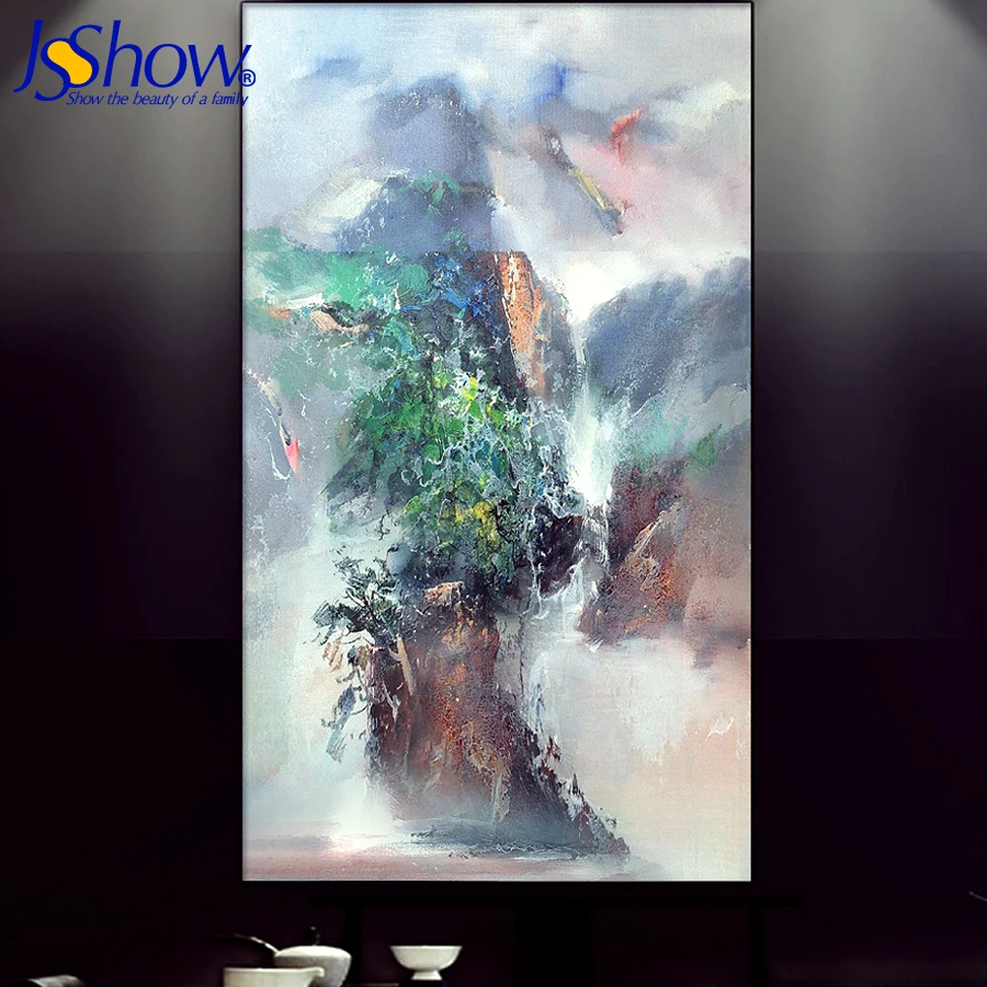 JSSHOW Custom abstract landscape painting porch living room decorative 3D wallpaper | Wallpapers