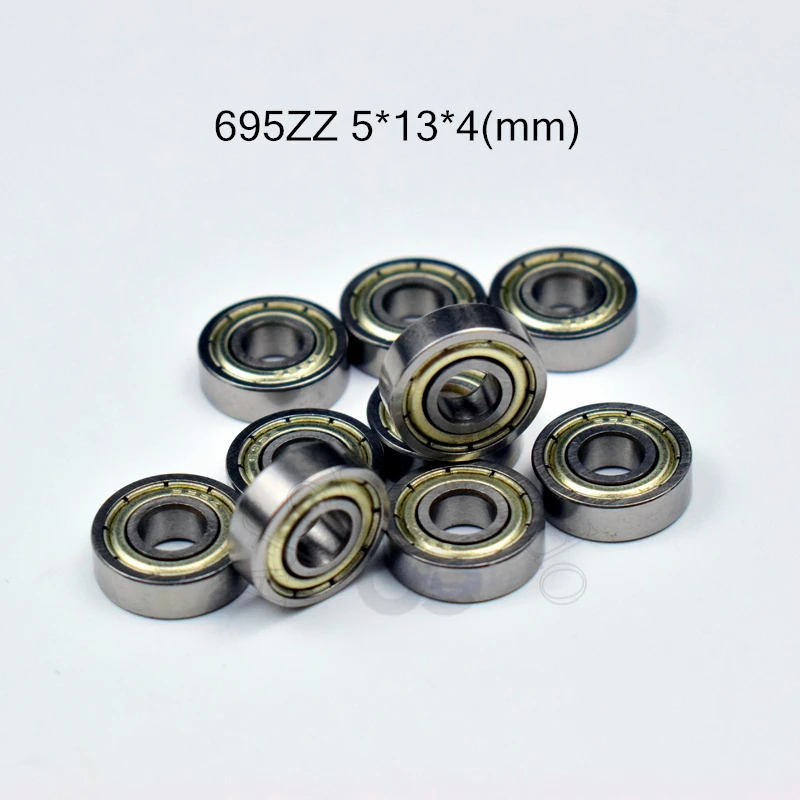 Bearing 10pcs 695ZZ 5*13*4(mm) free shipping chrome steel Metal Sealed High speed Mechanical equipment parts