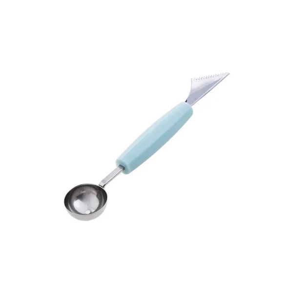 Blue Нержавеющая сталь фруктовая лопатка для дыни Ложка Дыня шариковая резьба нож Мини фруктовая ложка-шарик кухонный инструмент Кухонные гаджеты - Цвет: Blue
