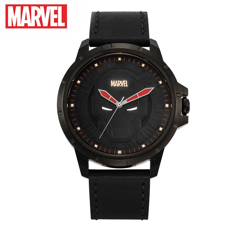 Disney официальный авторизатор оригинальные Marvel Мстители Железный Манн кварцевые часы водонепроницаемые мужские часы кожа мужские роскошные M-9020 - Цвет: GBB