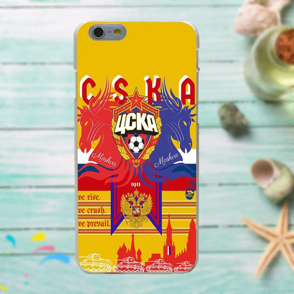 Флаг России эмблема Futbol ЦСКА Моска прекрасный пластик для Huawei G7 G8 Honor 5A 5C 5X 6 6X 7 8 V8