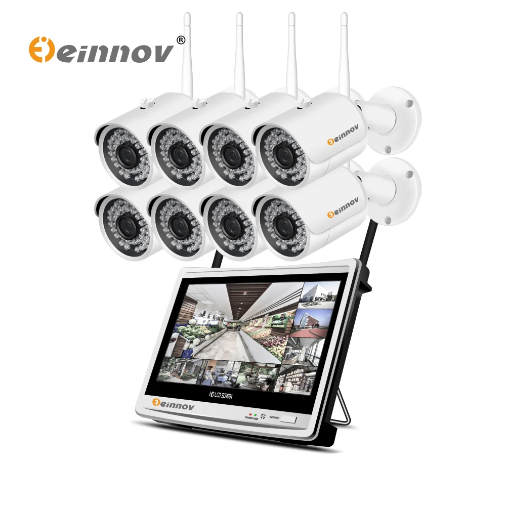 Einnov 8CH NVR CCTV Wifi комплект камера видеонаблюдения IP 1080P HD Беспроводная система