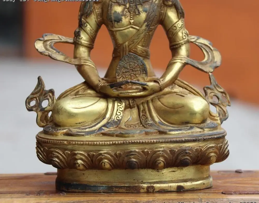 Тибетский буддизм бронзовый медный четыре лица ушниша Виджая Кван-Инь статуя