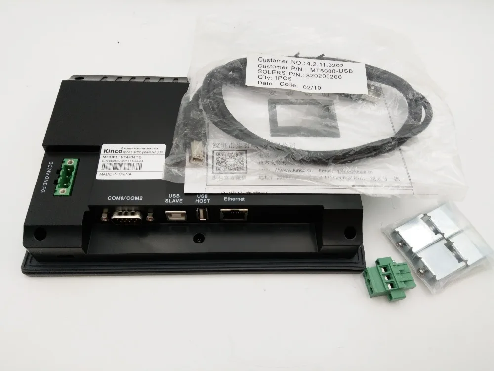 Kinco HMI 7 дюймов &quotсенсорная панель экран 800*480 MT4434TE USB хост Ethernet с кабелем для