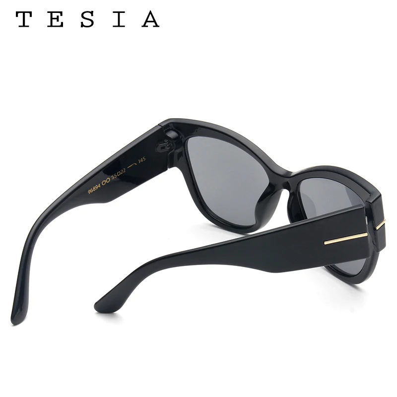 Женские солнцезащитные очки TESIA большие брендовые дизайнерские кошачий глаз в