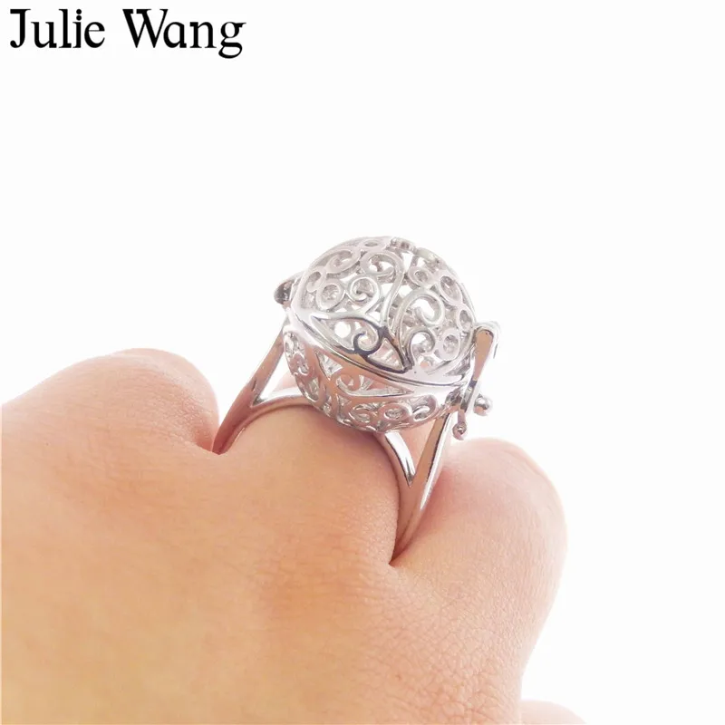Julie Wang 1 шт. 17 мм медные полые узоры диффузор эфирного масла кольцо Модные женские
