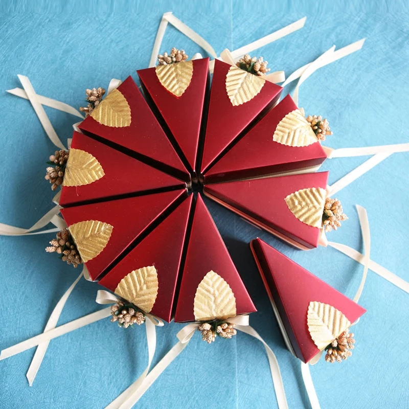 10 шт./компл. натуральный свадебные коробки для подарков Конфеты Бумажная Коробка