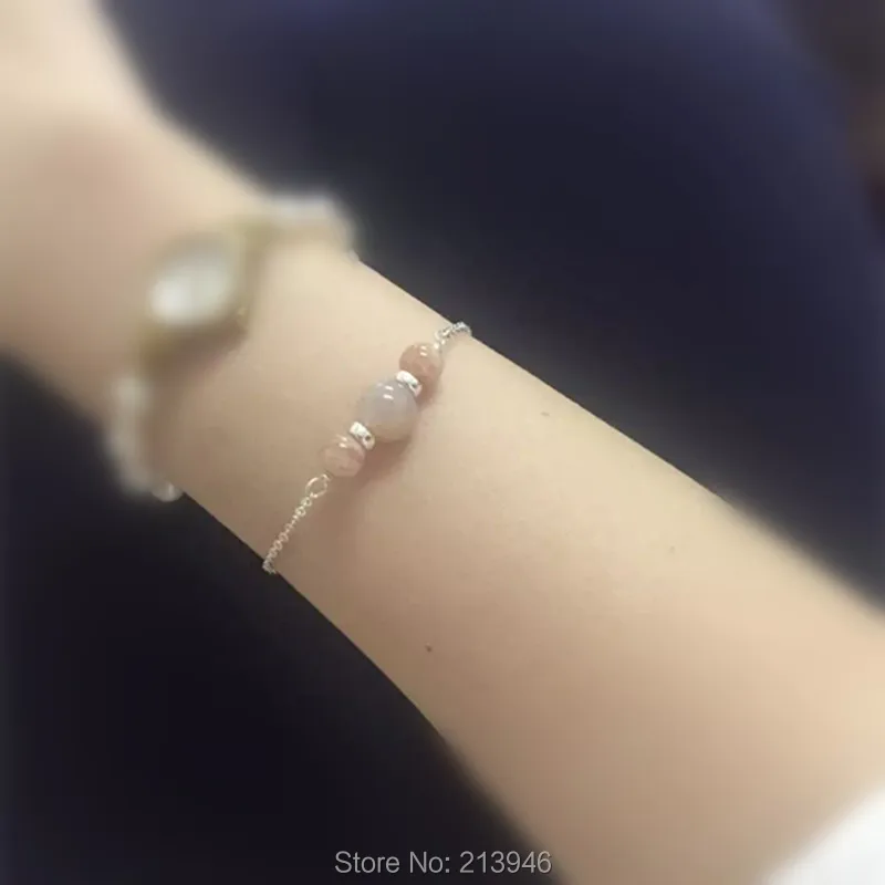 Женский браслет из серебра 925 пробы с натуральными камнями | Украшения и