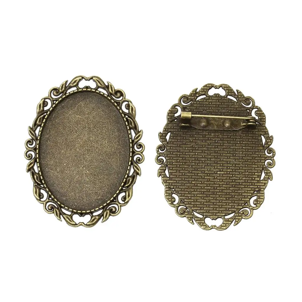 8 сезонов Камея рамка Броши результаты овальной из античной бронзы с кабошоном