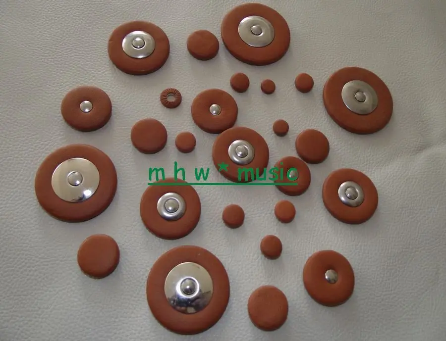 

Excellent 1Set of soprano Sax Replacement Leather Pads Woodwind 28pcs