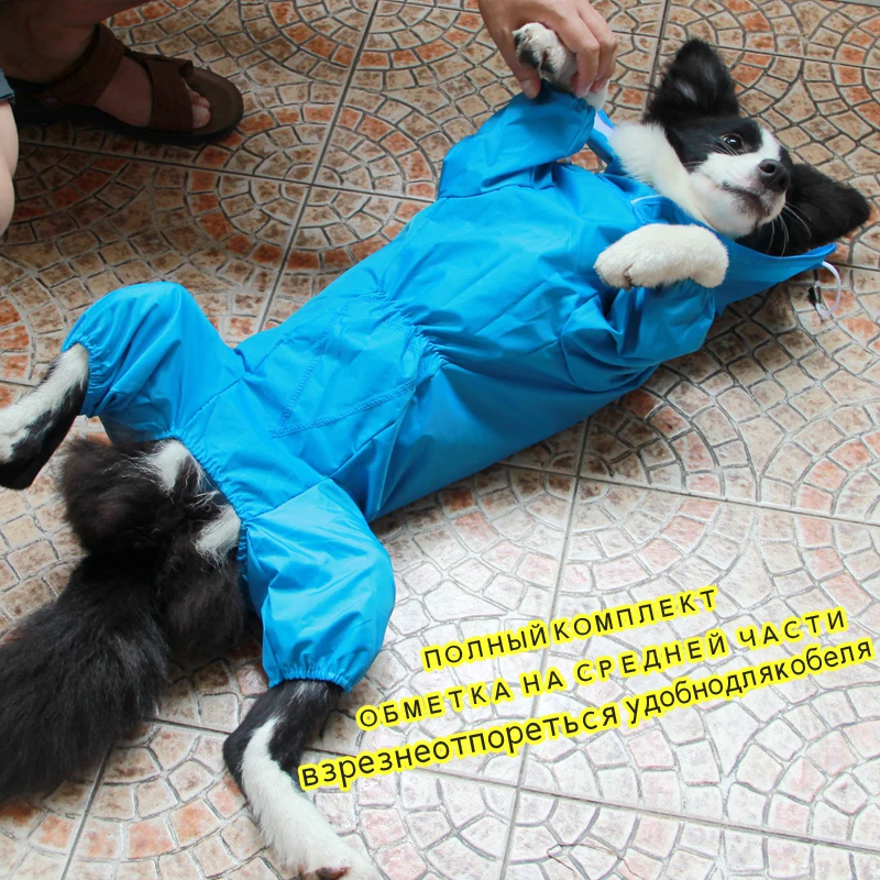 Pet дождевик для большой собаки открытый Водонепроницаемый одежда с капюшоном