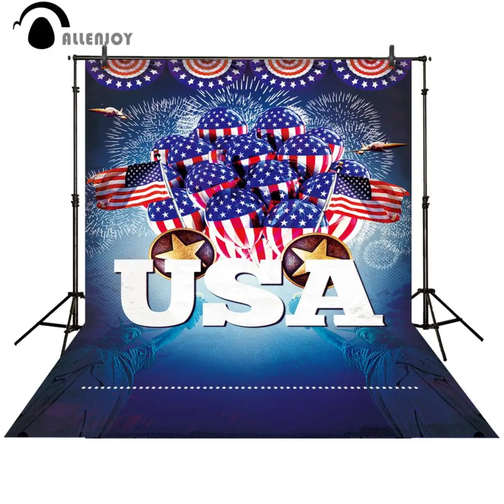 Фотофон Allenjoy День независимости США Воздушные шары Американский флаг