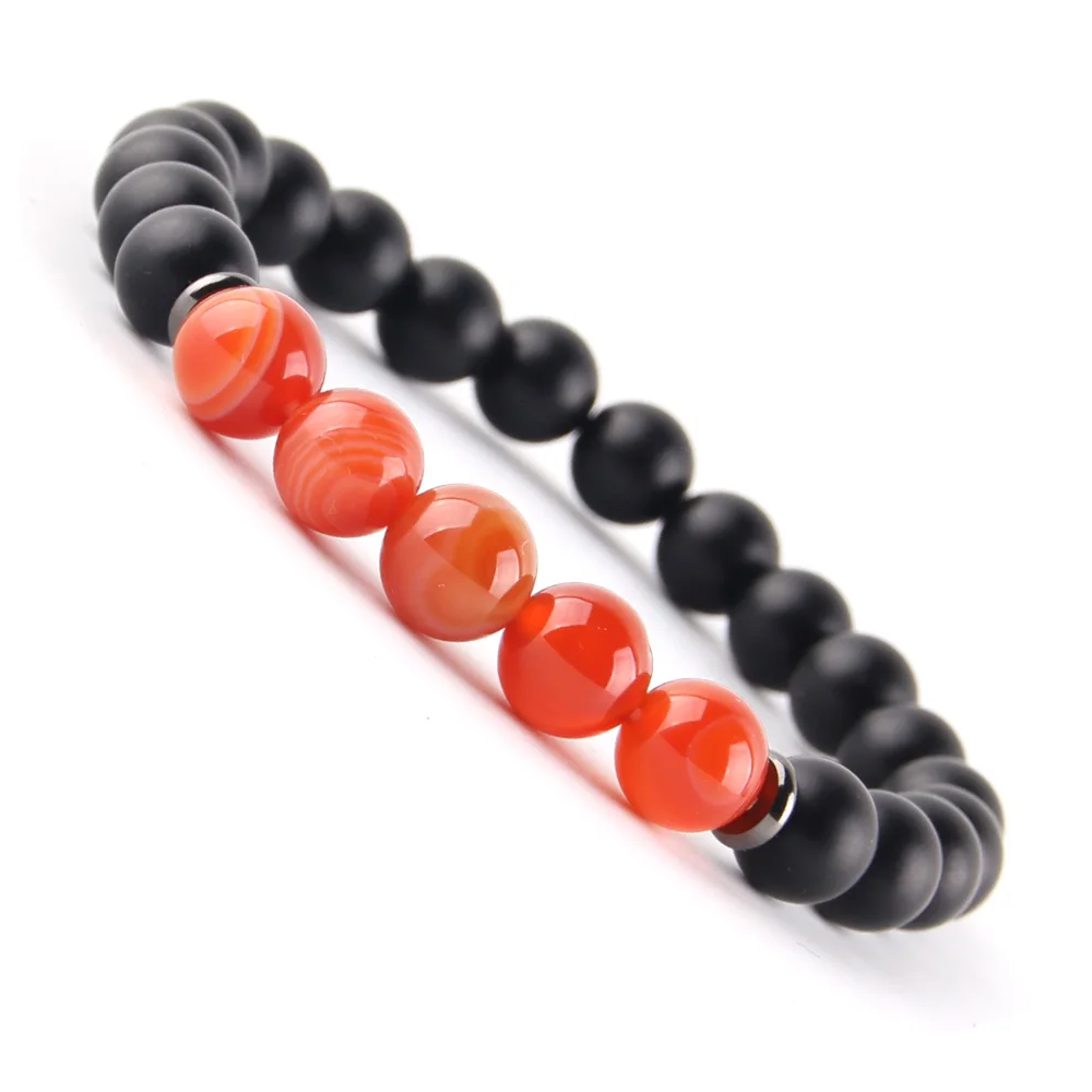 2 шт./компл. бусины из натурального камня гематита агата чёрная мантра молитва