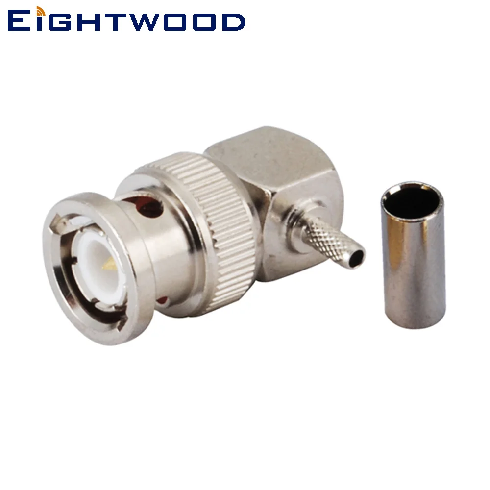 

Eightwood BNC Plug Male RF Coaxial Connector Crimp Right Angle Adapter for RG316 RG174 LMR100 Cable Antenna Automotive