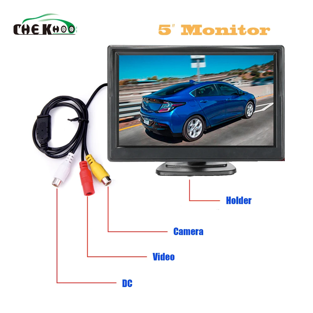 5 дюймовый автомобильный монитор TFT lcd &quotHD цифровой 16:9 800*480 экран 2 пути видео вход