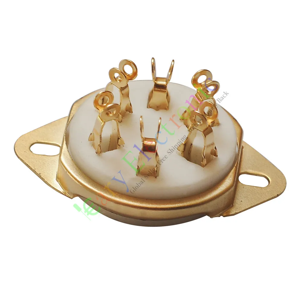 Опт и розница 4 шт 6pin Золотая Керамическая Вакуумная розетка верхнее крепление