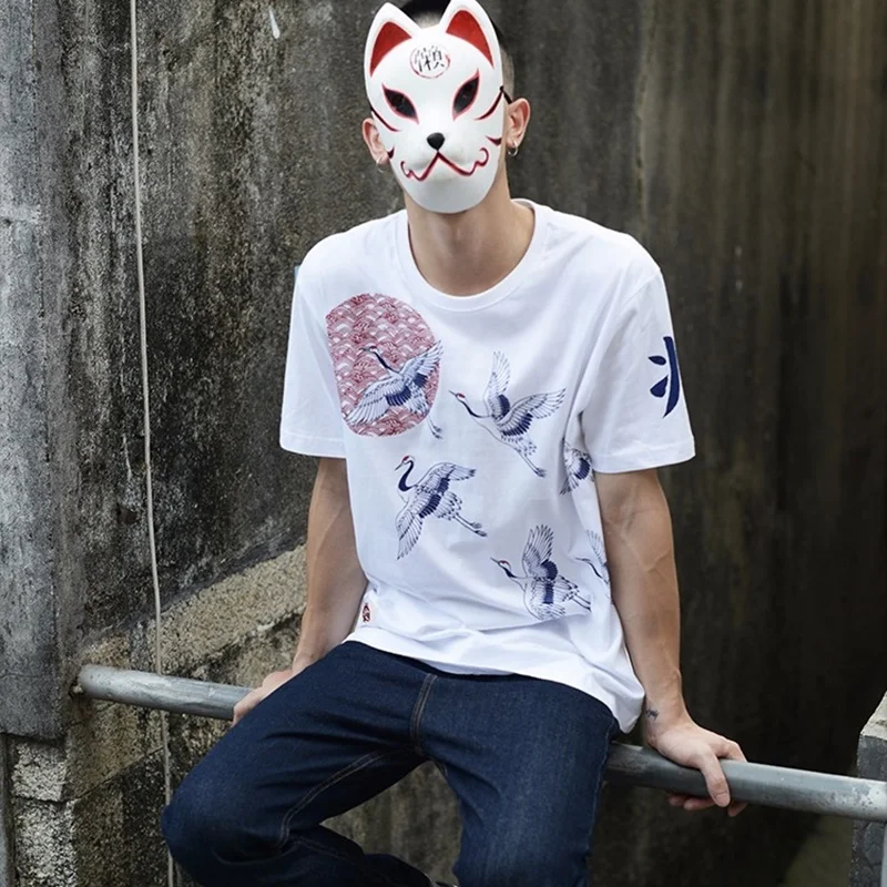 Традиционная китайская одежда для мужчин винтажная Восточная Мужская футболка