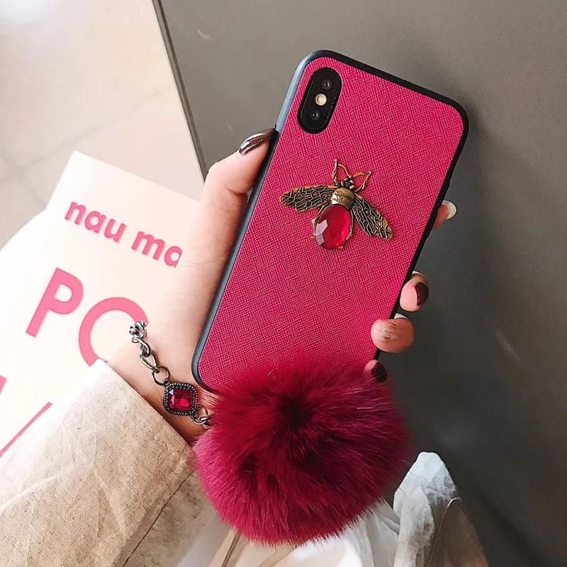 Роскошный металлический чехол для телефона с алмазной Пчелой iphone X XS MAX XR 6 S 8 7 plus