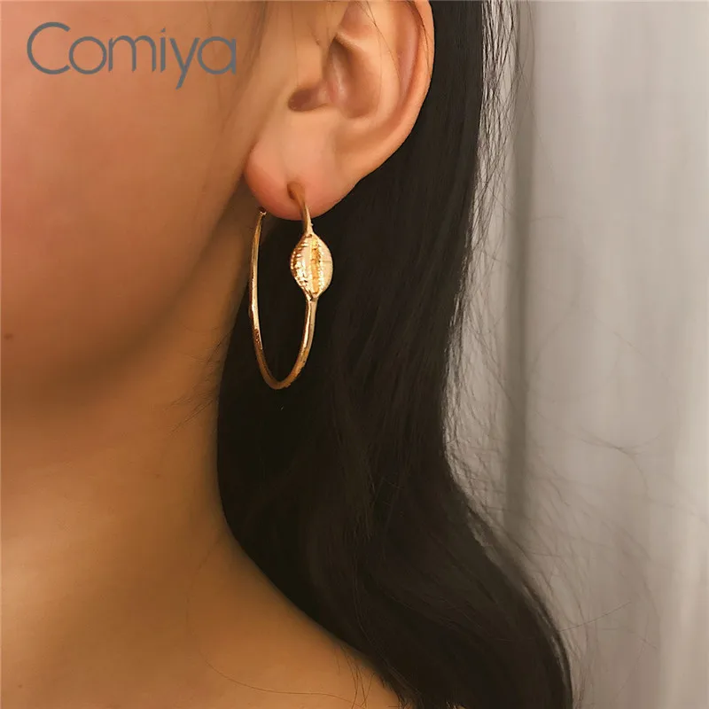 Женские массивные серьги Comiya круглая подвеска корейское ювелирное изделие