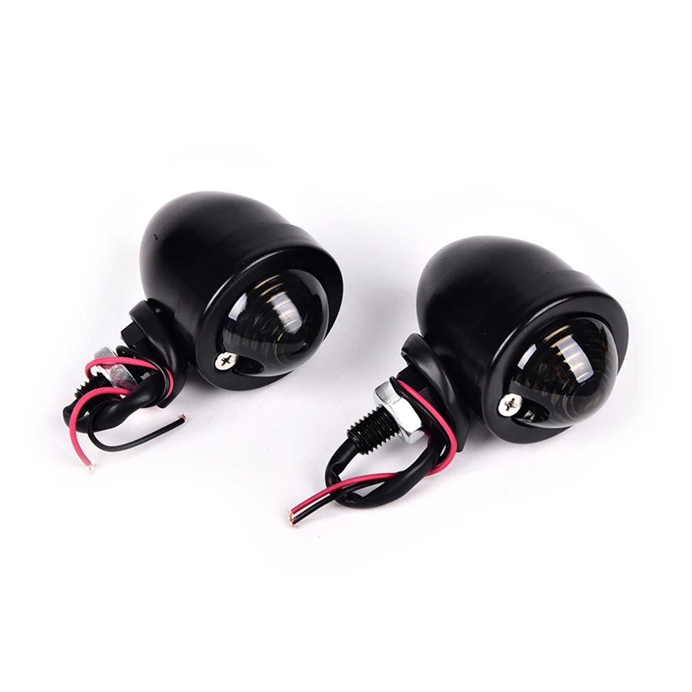 2 шт. 12V lndicators мигалки Мотоцикл Янтарный светодиодный указатель поворота светильник - Цвет: Черный