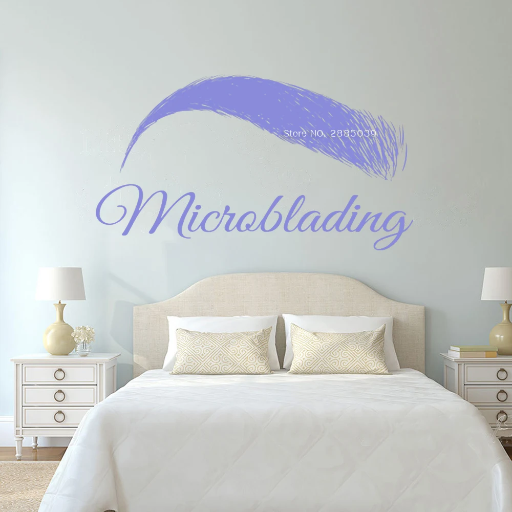 Простая наклейка для микроблейдинга бровей салона красоты на стену