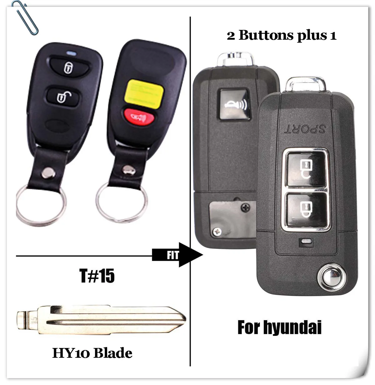 Jinyuqin 2/3 кнопка дистанционного ключа оболочки для hyundai Tucson СТАРЫЙ Elantra-2003 Santa Fe/NF Орел терракан без держателя батареи Fob