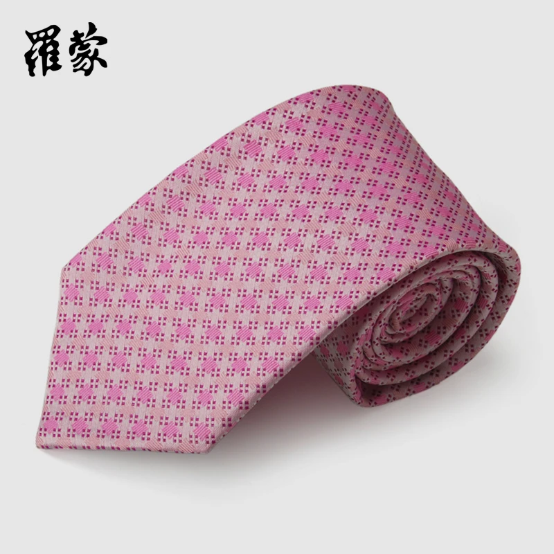 Min Order is 15$(MIX) Pink silk ROMON male 8cm commercial wedding tie 6l29710 Free Shipping |