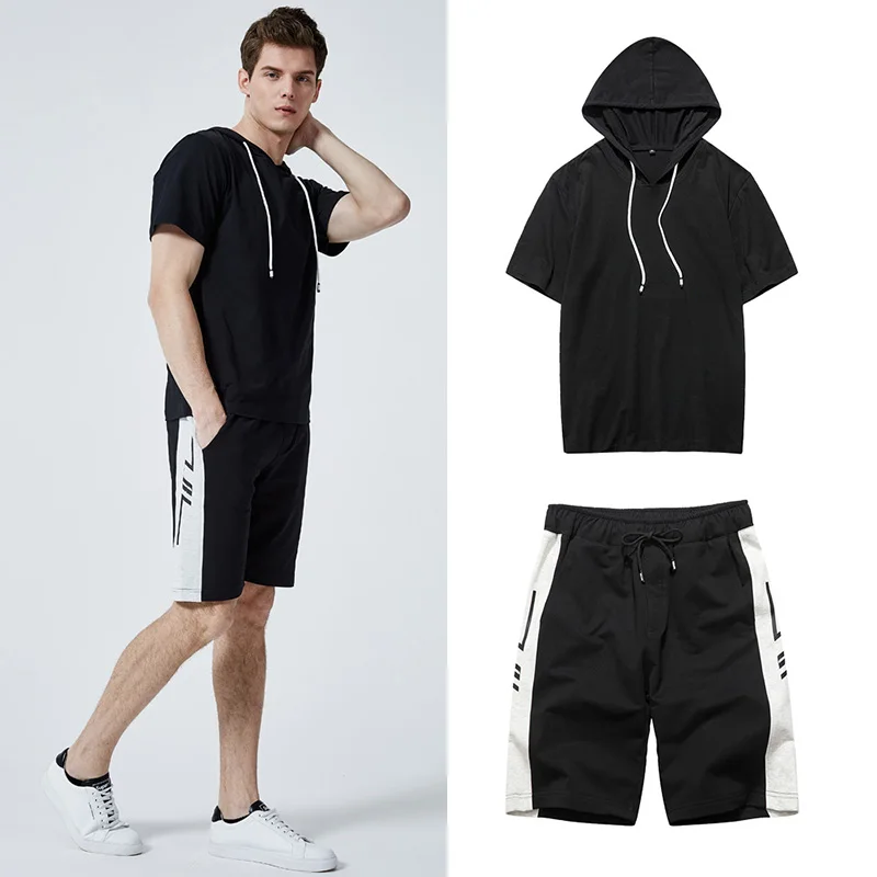 Летний Trucksuit мужские толстовки набор спортивная одежда костюм оверсайз хлопок