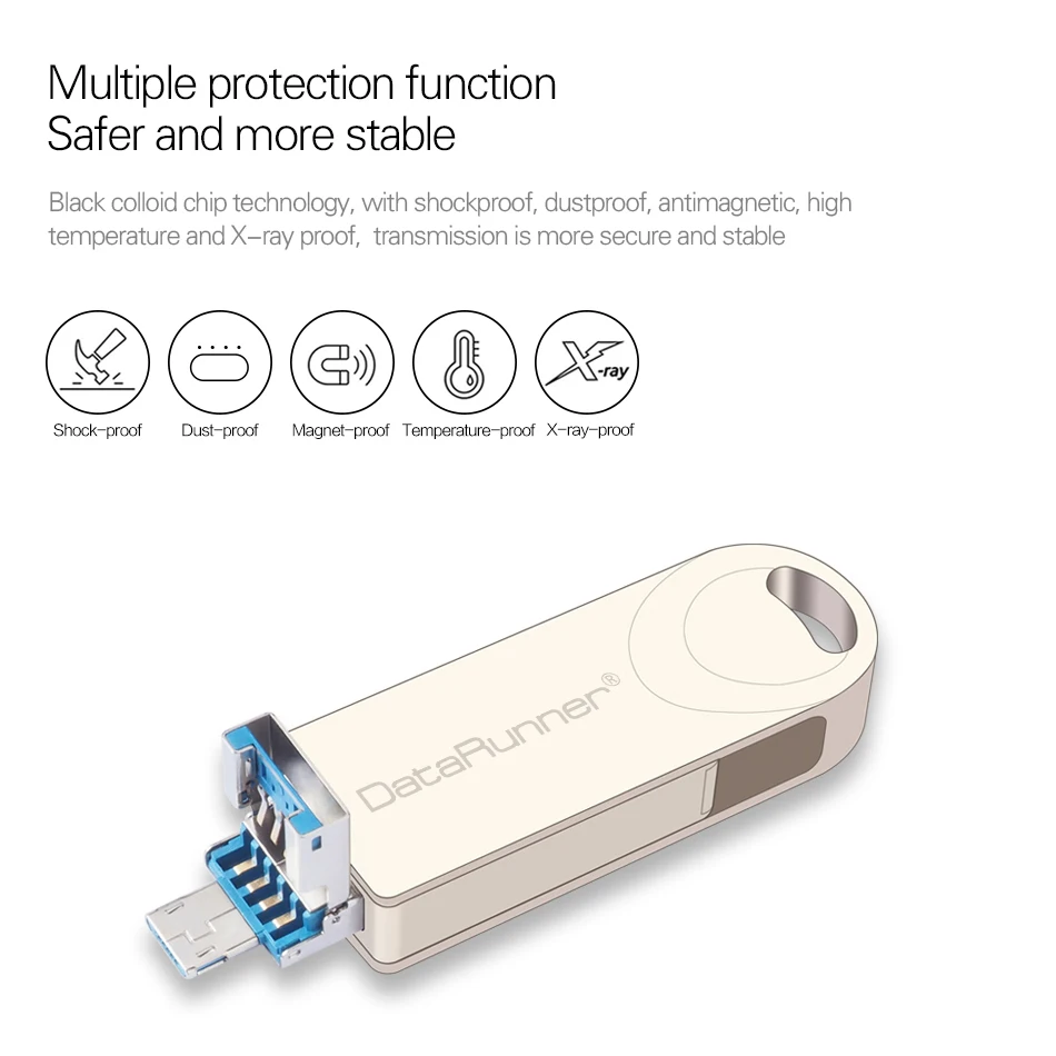 Новый флеш-накопитель DataRunner OTG USB для iPhone X 8 Plus 7 ГБ 16 32 64 128 Usb флешка 3 0 | Компьютеры и