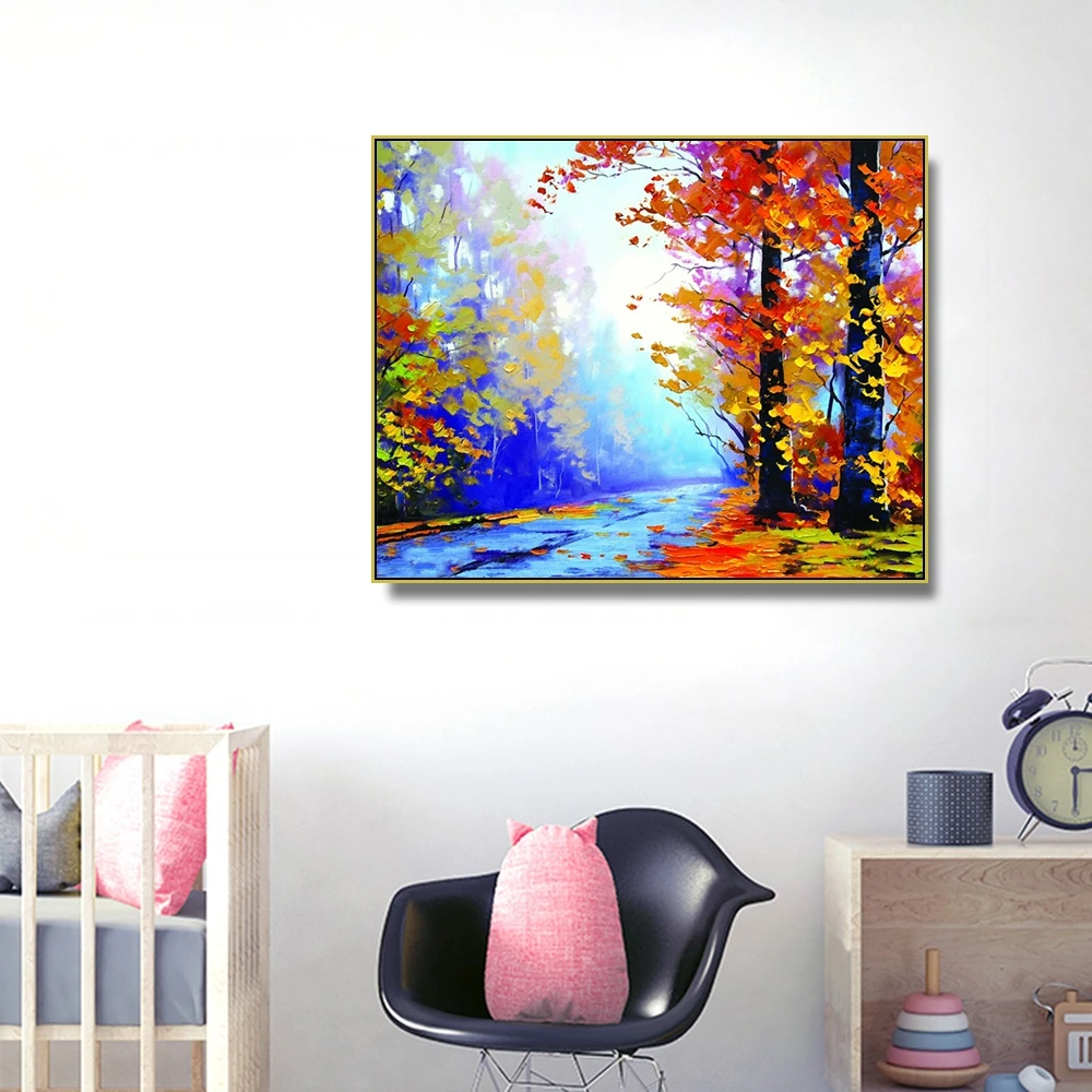 

Laeacco Forest Landscape Poster Wall Art Canvas Abstract Posters And Prints Wall Picture For Living Room Decor Modern Home Decor