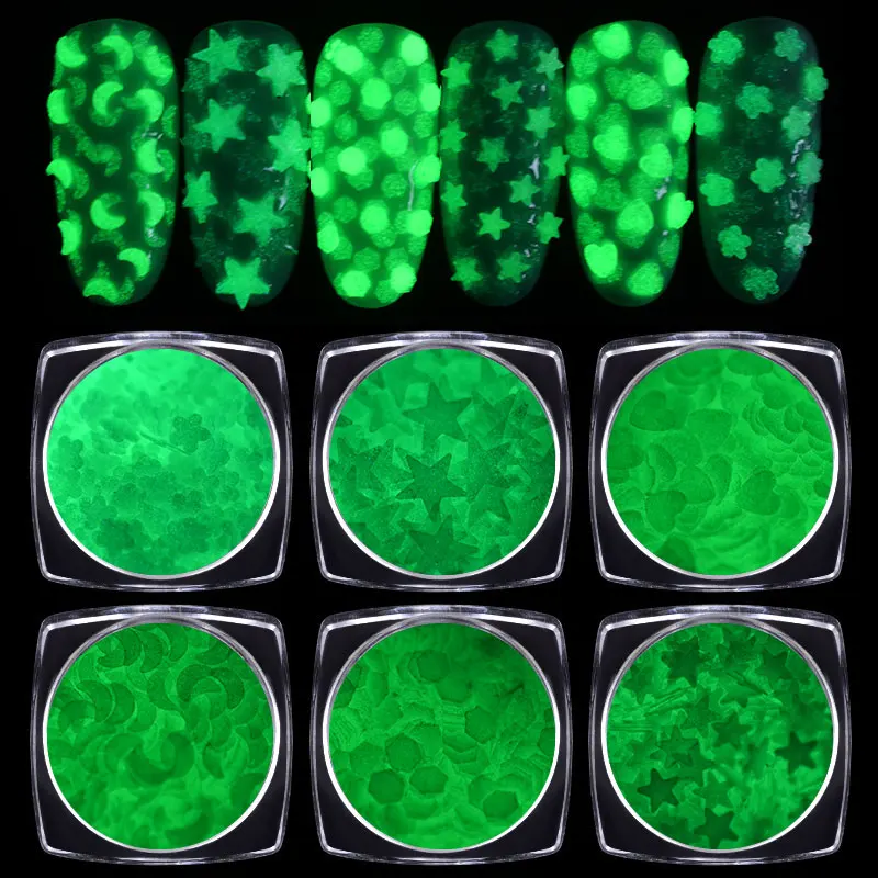 1 бутылка новый дизайн светящаяся Звезда Луна орнамент Блестки Дизайн ногтей