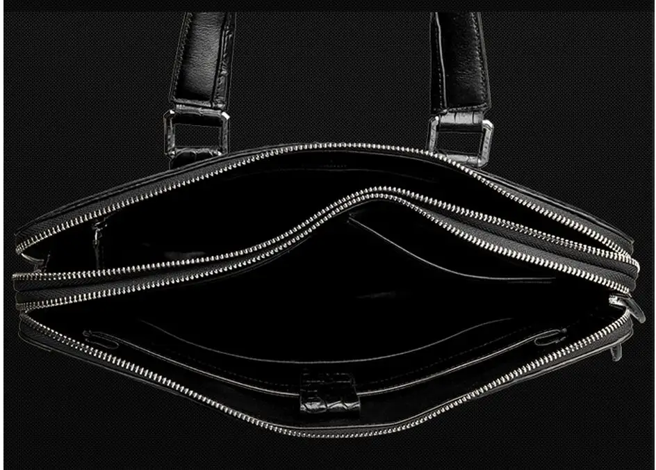 100% натуральная крокодиловая кожа мужской портфель из натуральной кожи черный