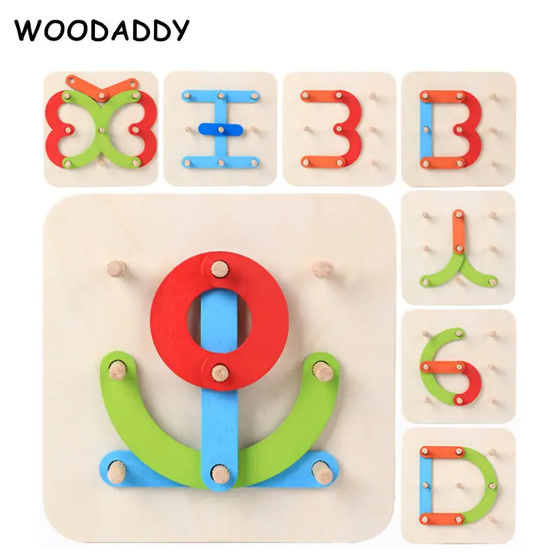 Деревянные блоки для сборки WOODADDY радужные геометрические колонна деревянные