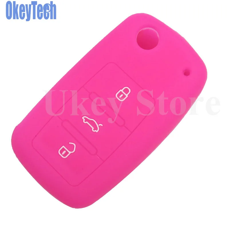 OkeyTech Silicone Key Holder 3 Buttons for VW VOLKSWAGEN Wolfsburg Edition Flip Remote Protector Cover Case Free Shipping | Автомобили и