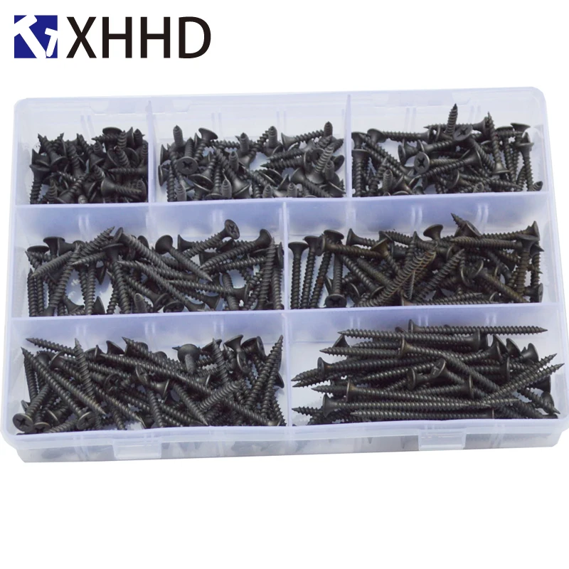

Black Cross and Hard Self-tapping Screw Countersunk Flat Head Wallboard Dry Wall Nail Stand Off Set Assortment Kit Box