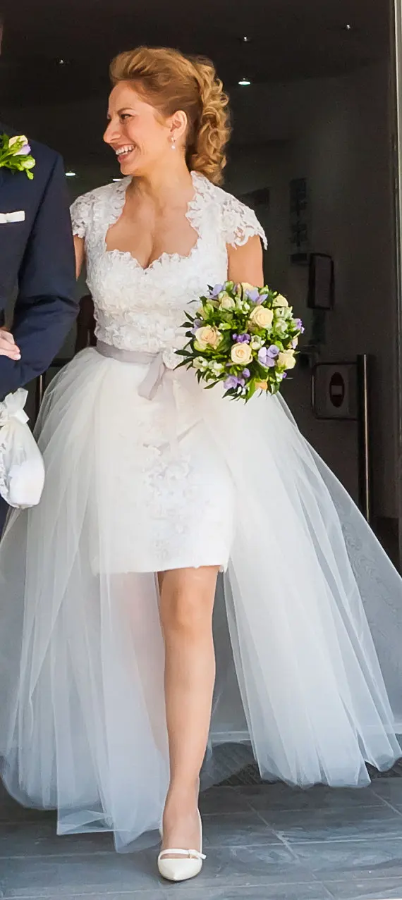 Изящная белая Съемная юбка из тюля Женская до пола свадебная Юбка со шлейфом и