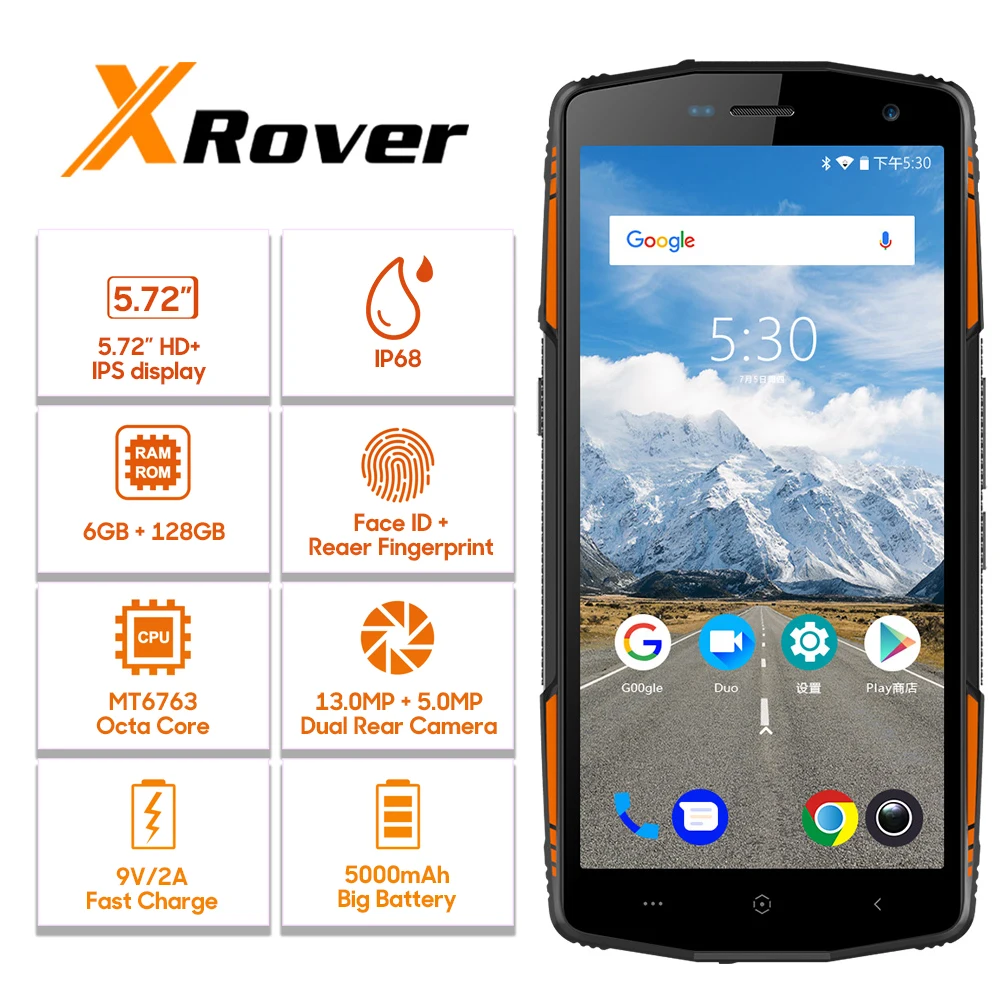 LEAGOO XRover смартфон IP68 NFC Face Unlock 5 72 &quotIPS Octa Core 6 ГБ 128 Гб 13 МП Двойная камера Быстрая