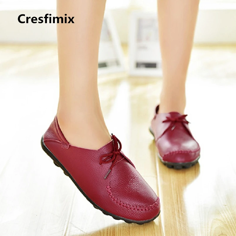 Cresfimix chaussures pour femmes женская повседневная обувь черного цвета из натуральной кожи