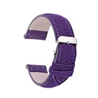 Ремешок замшевый для наручных часов, классический браслет из натуральной кожи, роскошный фиолетовый, 18 мм 20 мм 22 мм 24 мм
